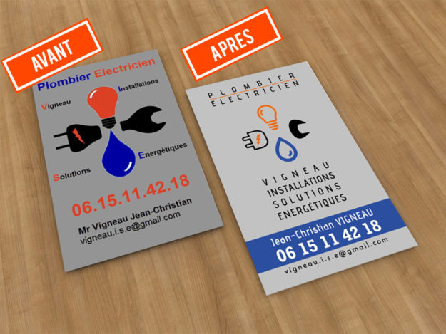 VIGNEAU - carte de visite - avant-après